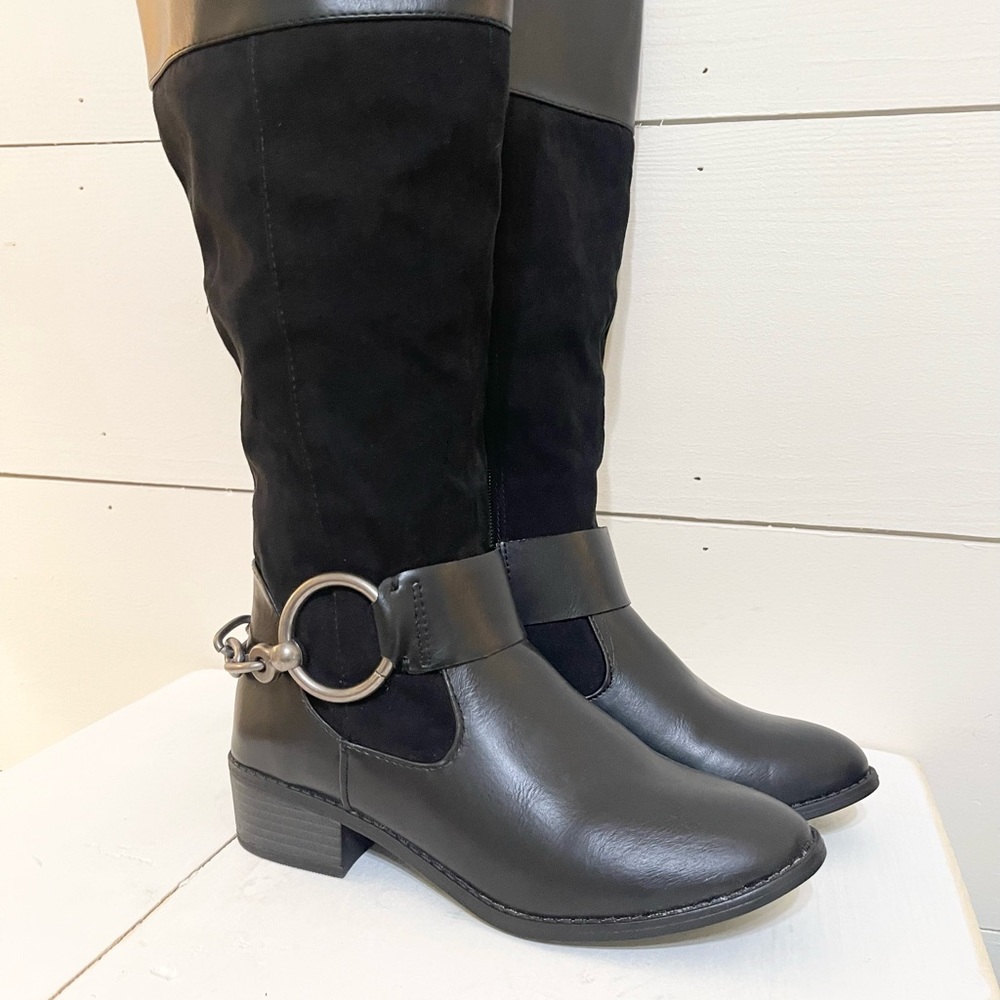 Rampage Imaron Wide Calf Women's Boot Size 6.5 Black Riding Boots